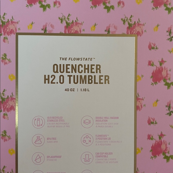 Stanley x Love Shack Fancy QUENCHER H2.0 TUMBLER 40 OZ Ibiza Sunset BOX ONLY - Picture 4 of 4